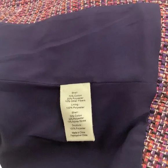 L’AGENCE Brook Tweed Double Breasted Cropped Blazer Purple Pink Size 10 - Picture 14 of 15
